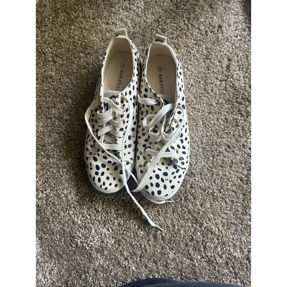 Marley Lilly Dalmatian Print Canvas Sneakers Size 9 Monogram HCD Casual Shoes